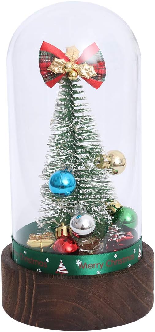 BESTOYARD Glass Dome Christmas Decoration with Christmas Tree Amazon