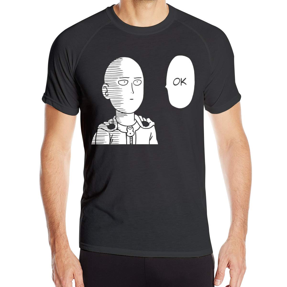Print With One Punch Saitama Ok Running Round Neck T Shirt