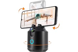 FUNTELL Smart Motion Tracking Phone Holder, Auto Face Tracking Tripod 360° Rotation, Snapshot Shelfystand, No App Required Moving Tripod for Video Recording, Live Vlog, TIK Tok
