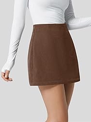 Wenrine Womens Mini Skirt High Waisted Basic Casual