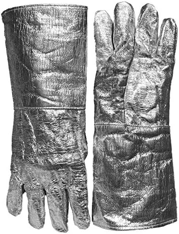 High Temp(1000°C) Heat Resistant Aluminized Safety Welding Work Gloves Oven Mitt