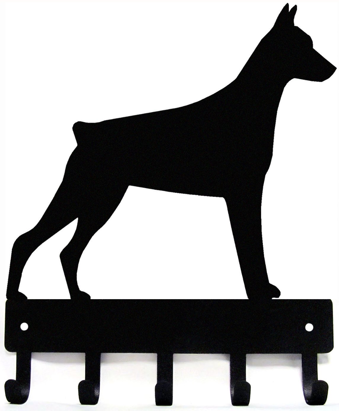 Doberman Pinscher - Key Holder & Dog Leash Hanger for Wall - Large 9 inch Wide - Made in USA; Gift for Dog Lovers