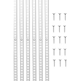 VEVOR Shelf Pilaster, 36.3-inch 8 Pack, Adjustable Shelf Brackets Steel Mortise Mount Pilaster Strip Standards with 32 Screws, Suitable for Wall Shelving System Cabinet Closet Organization
