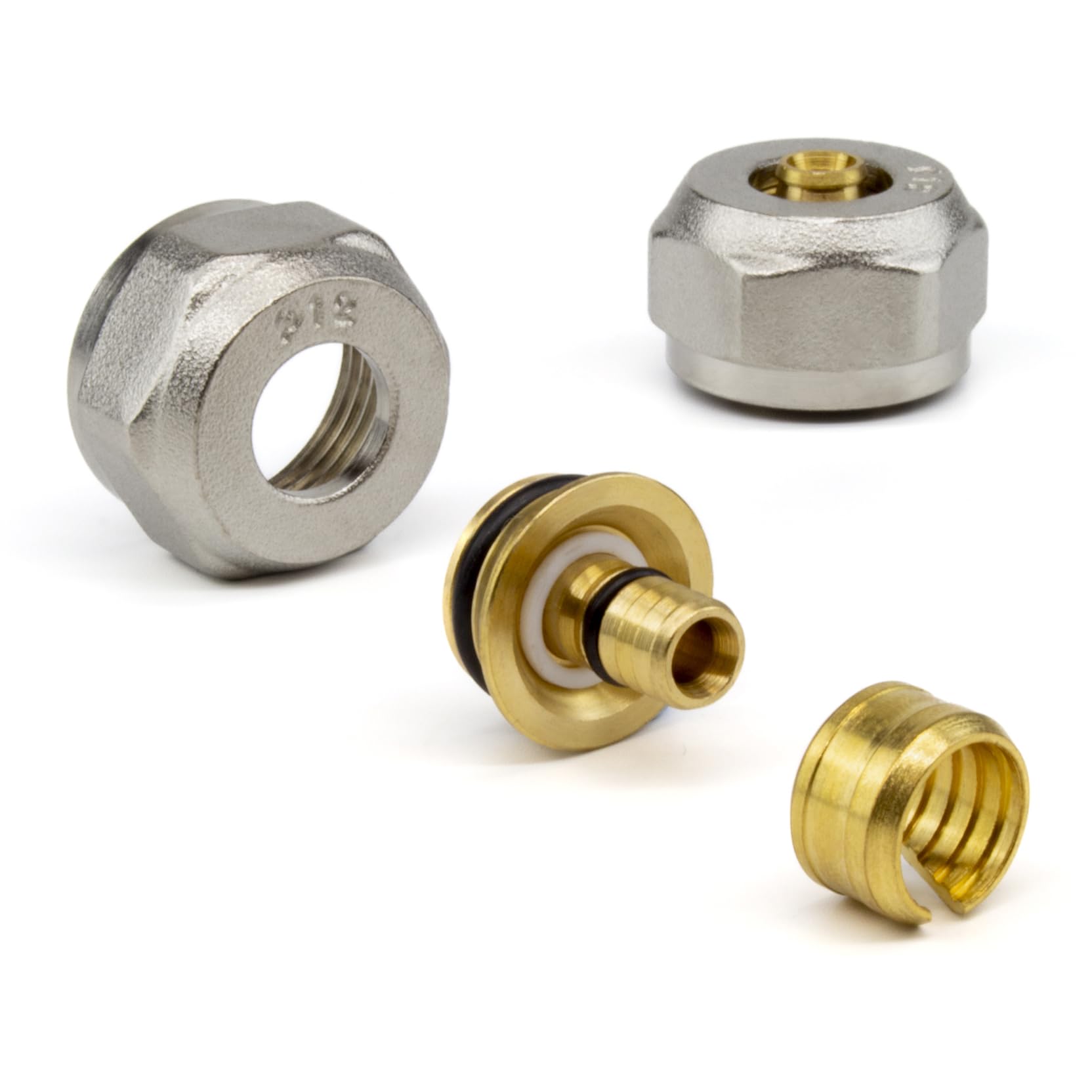 Kudos-Trading - 12mm x 2mm Underfloor Heating Eurocone Connector Pack of 2 Durable Brass Leak-Proof Seamless Integration with All Heating Systems of 3/4 inch, Easy Installation Universal Compatibility