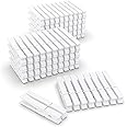 100 Pack Clothes Pins Wooden, White Clothespins Wood, Clothing Pins Clips for Craft Art Clothes Pictures, 2.9 Inch