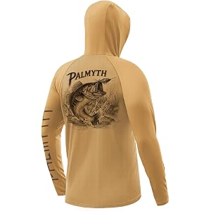 Palmyth Men's Fishing Hoodie Shirt UPF 50+ Quick-Dry Breathable Long Sleeve | Long Sleeve Fishing Shirt, UPF 50+ Sun Protecti