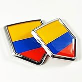 Newperlite Colombia Flag Decal Sticker Car Emblem Colombian Flag Car Decoration Accessories Chrome Shield for Truck Vehicles Cars, 2 Pack