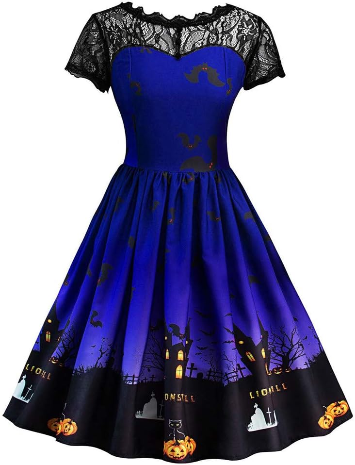 Womens 50s Pin Up Halloween Dress Costume Rockabilly Cocktail Party Dress