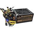 HVVH 20+4 Pin Silent Noise Reduction Miner/PC GPU ATX 1600W Power Supply 87 Plus Gold Designed for US Voltage 110V 1600w Mini