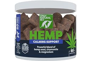 Only Natural Pet - Natural Hemp Soft Chew Bites for Dog Stress & Anxiety Relief - L-Theanine, Chamomile & Lemon Balm - Calming Chews for Dogs - 60 Count
