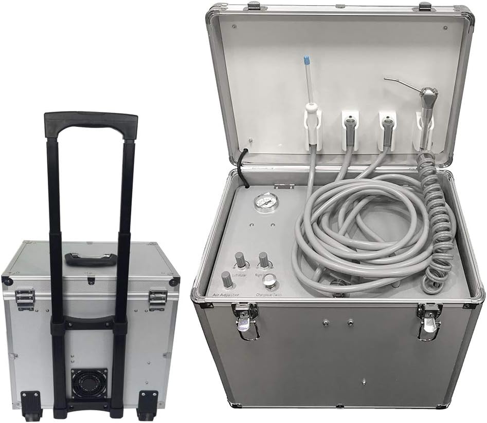 Pevor Mobile Portable Rolling Case Delivery Unit/Three Way Syr/Suction System 4 Holes
