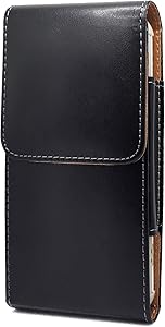 SZCINSEN for iPhone 11 Pro Max,XS Max,8 Plus,7 Plus,6s Plus Glossy Leather Cell Phone Holster, Waist Pack for Mens, Belt Clip Pouch Case for Samsung A10S,A20,A30s,A50s,A51 5G,A60