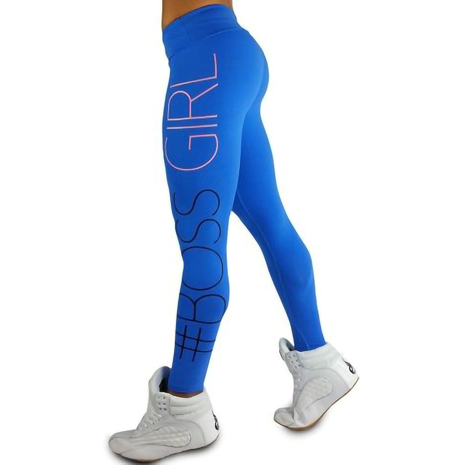 isweven blue solid slim fit ankle length sports tights for women girls (10)