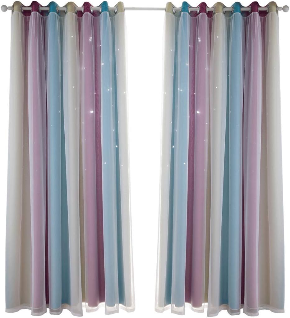 Neecan Sound Proof Drapes Shades Thermal Insulated for Long Windows Living Room Curtains 72 Inch