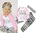 3 Pcs Baby Girls Clothes, Long Sleeve T-Shirt Tops Floral Pants with Headband Pink