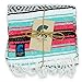 Coal Creek Supply Classic Mexican Blanket, Authentic Thick Falsa Soft Woven Travel Adventure Yoga Throw Blanket (Salmon and Mint)