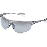 Nike Golf Cross Trainer Sunglasses, Matte Crystal Wolf Grey/White Frame, Grey with Silver Flash Lens