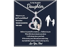 To My Daughter Necklace from Dad, Daughter Gifts from Dad Daddy Father Birthday Christmas Gifts