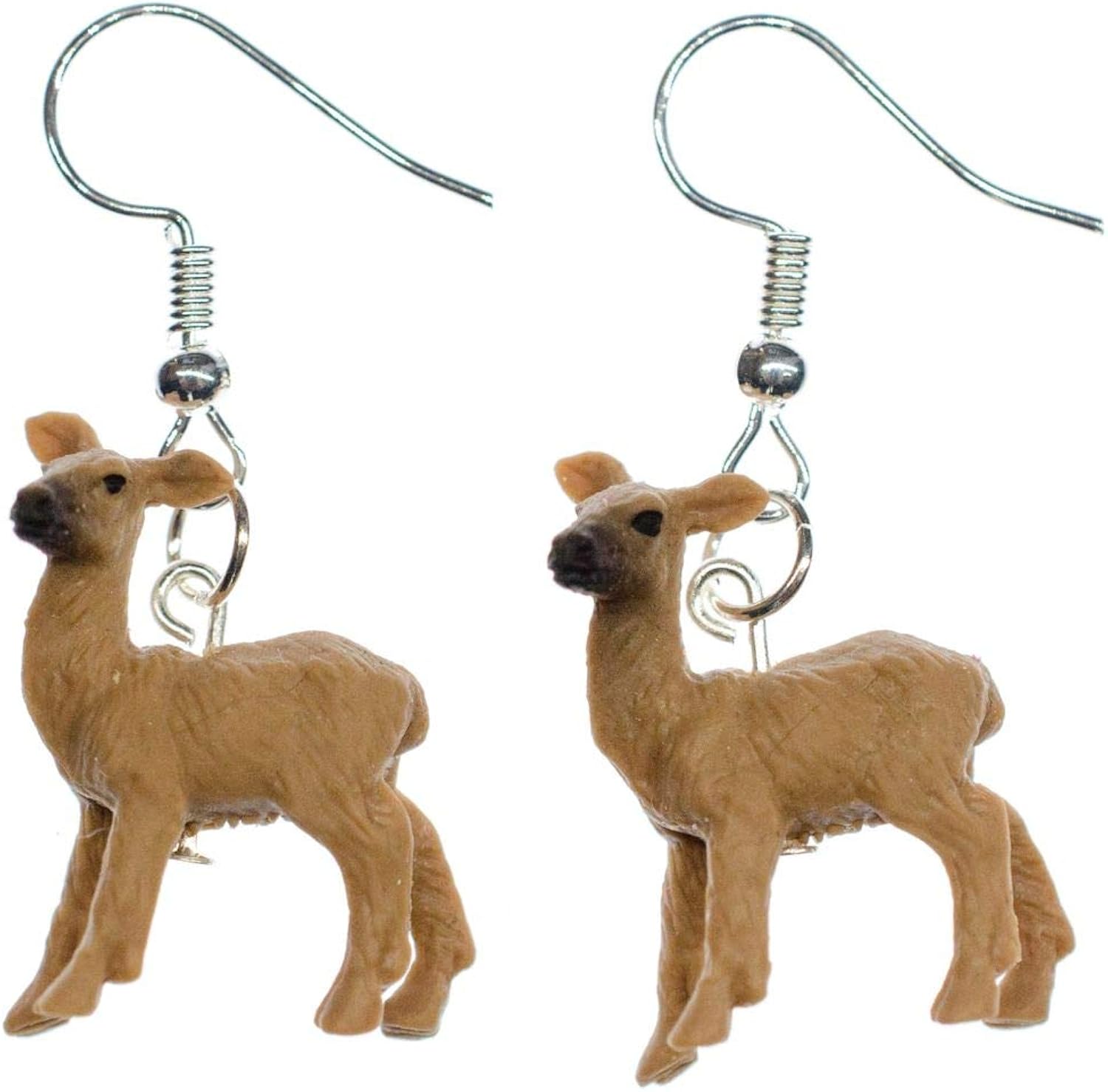 Deer Earrings Miniblings Forest Animal Animals Fawn Fallow Nature Rubber, Multicolored, 25mm