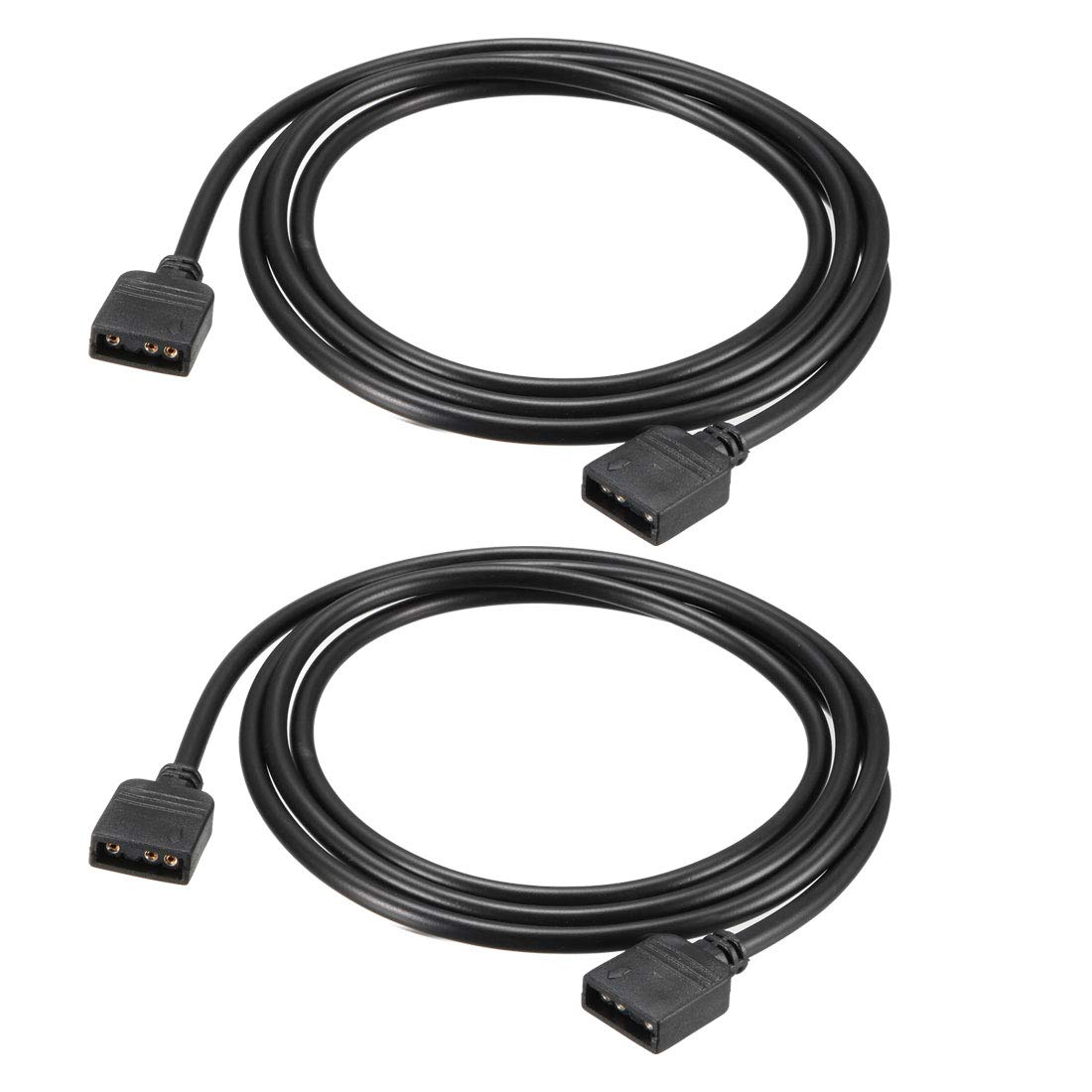 sourcing map ARGB Splitter Cable Female to Female 3 Pin Extension Connector Cord Wire for 5050 3528 LED Light Strips 50cm Length 2Pcs