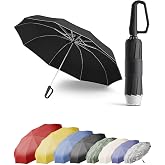 Kesteo Windproof Travel Umbrella for Rain, Withstand 85MPH Winds, 52 Inch Automatic Reverse Fold Umbrellas Easy Auto Open Close, Portable Compact Umbrella Includes Cover Bag, Perfect for Travel, Car, Commute, Women Men, Backpack