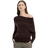 SUUKSESS Women Cashmere Oversized Off Shoulder Pullover Sweater Batwing Knit Top