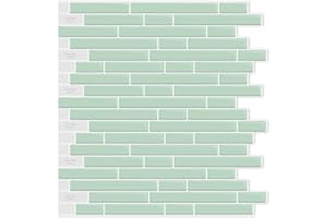 LONGKING 10-Sheet Self-Adhesive Peel and Stick Backsplash for Kitchen, Vinyl Decorative Tiles (Teal)