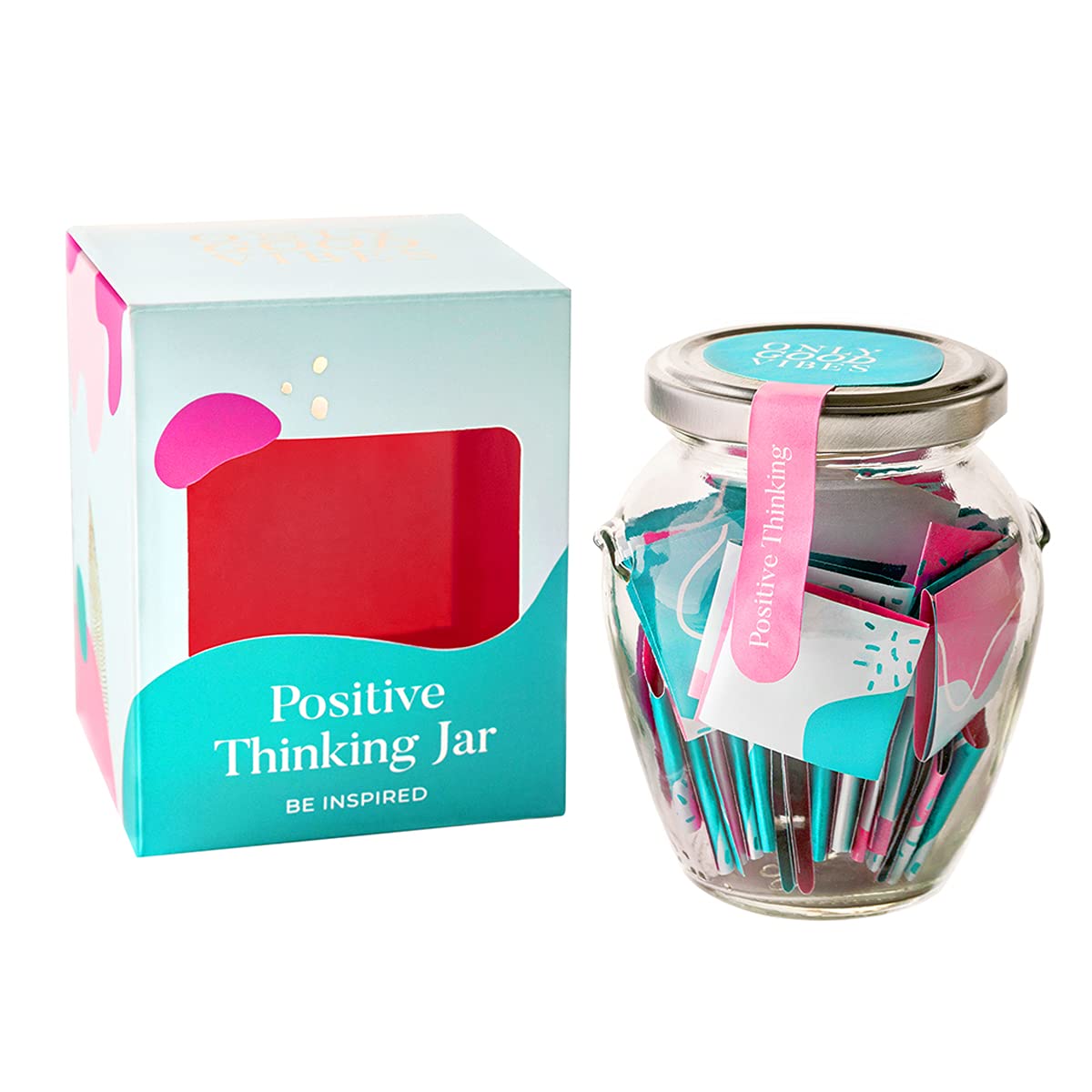 Only Good Vibes Positive Affirmation Jar - Read Me When with Inspirational Cards for Women, Men & Teens - Words of Affirmation Gifts, Kind Notes in a Jar for Daily Motivation