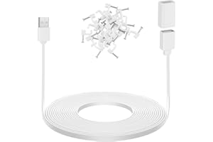UYODM 20Ft/6M USB Extension Cable Compatible with WYZE Cam V3/V4/V2,Wyze Cam OG, WYZE Cam Pan V3/V3 Pro/ V2, IPX7 Waterproof Extension Charging Cable Power Your WYZE Cam Continuously - White