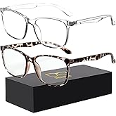 Oilway Blue-Light Blocking Glasses Computer Reading/Gaming/TV/Phones Glasses Fashion Anti Eyestrain UV Glasses for Women Men（B2 Douhua + Transparent）