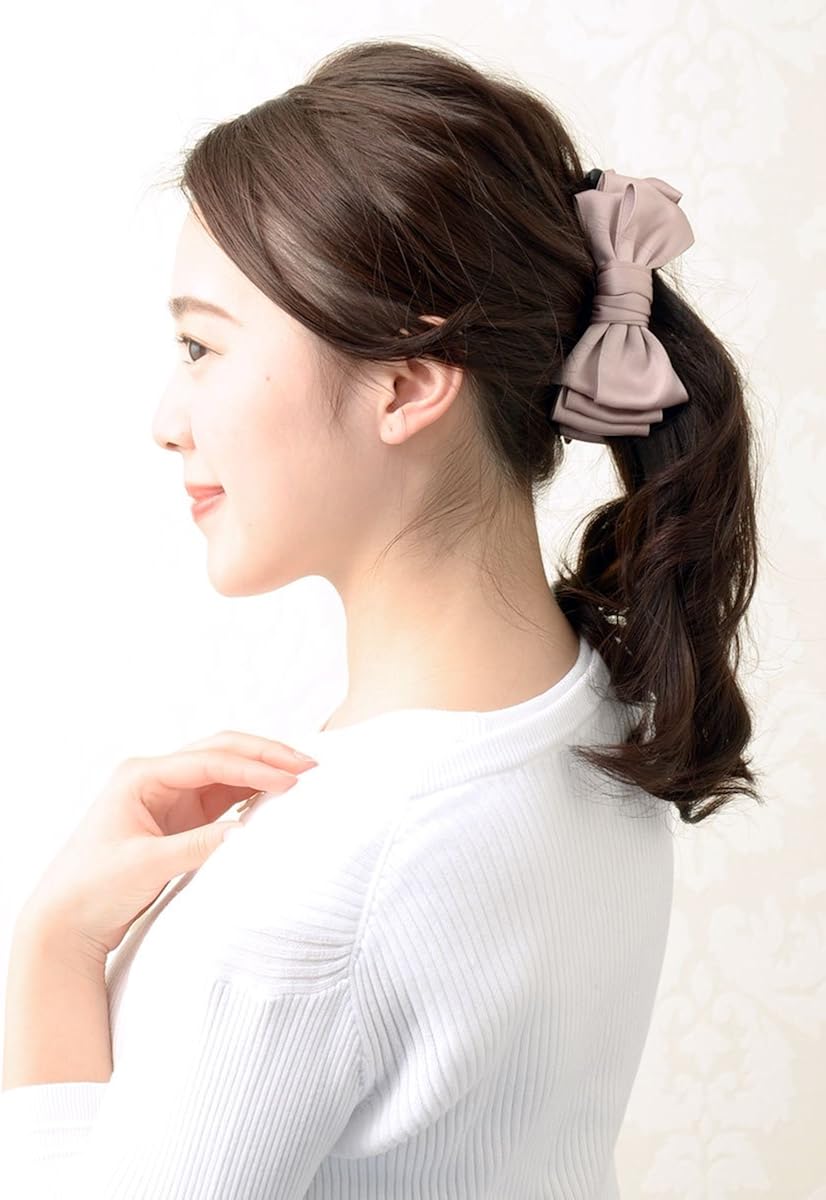 Amazon Co Jp ヴァンテーヌ Vingtaine レイヤード リボン バナナクリップ ヘアクリップ H 2 Clpk クラシックpk 服 ファッション小物