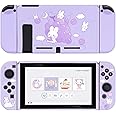 GeekShare Protective Case for Switch, Soft TPU Slim Case Cover Compatible with Switch Console and Joy Con - Grape Bunny (for Switch 2017)