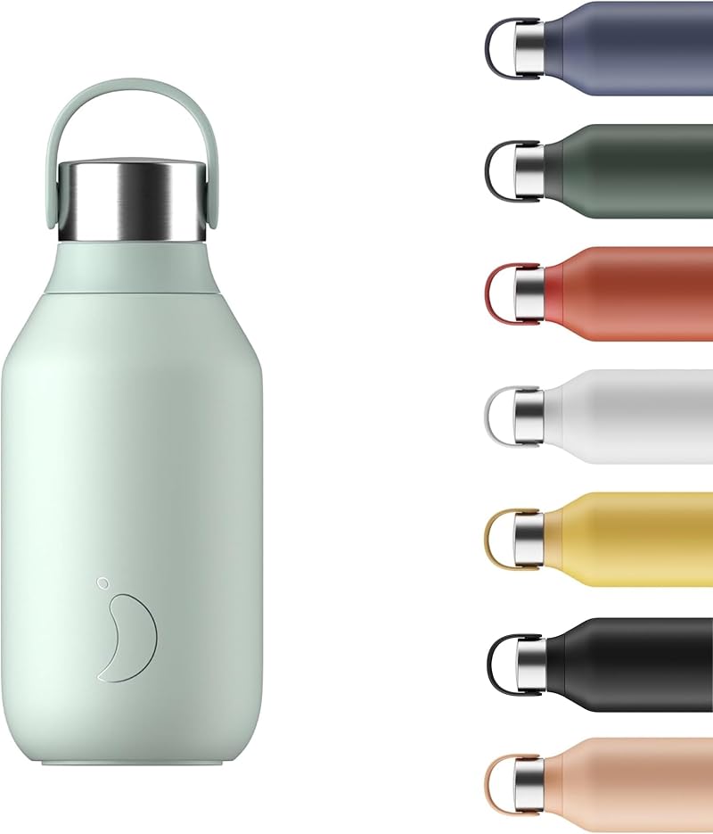Chilly's Series 2 Stainless Steel Bottle 350ml Green Lockable Leak Proof