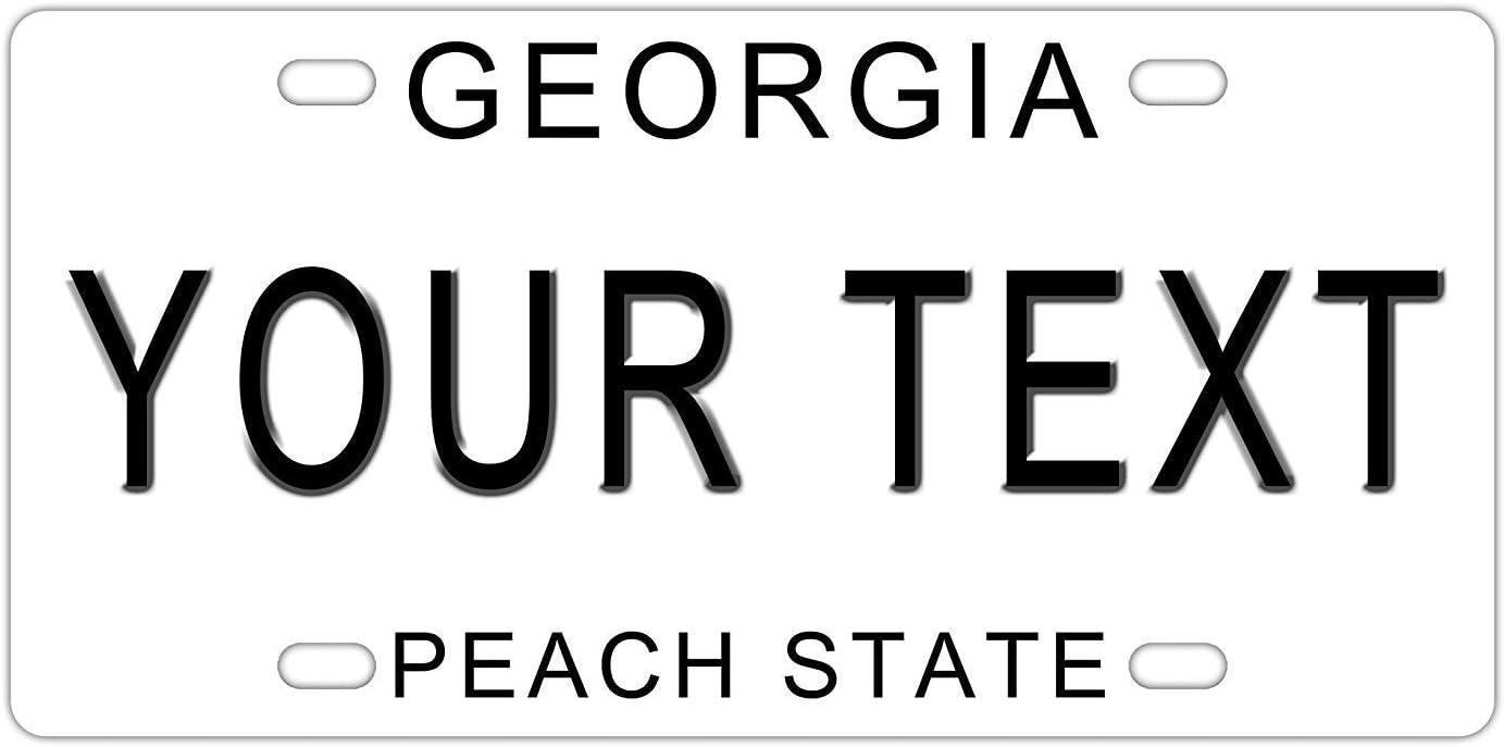 Amazon Soiree アトランタジョージア州 アルミ合金 ナンバープレート 文字入り メタルピーチステート自動車タグ Soiree スポーツファングッズ