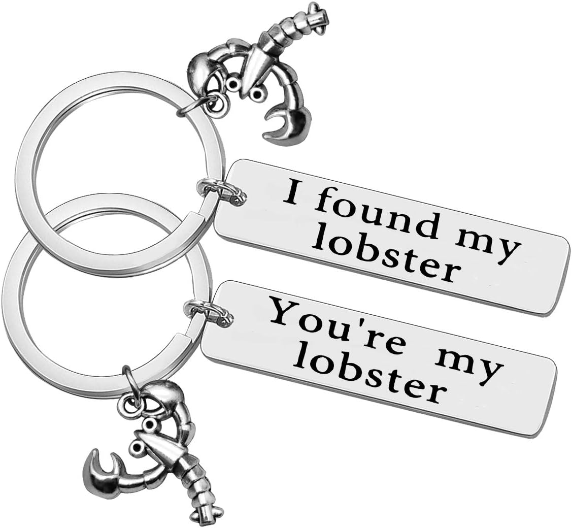 Huwujiu Valentines Day Gifts You're My Lobster I Found My Lobster Keyring Gifts for Couple Boyfriend Girlfriend Husband Wife Friend Christmas Birthday Gift Anniversary Keyring Gifts for Couple
