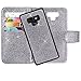 Harryshell Detachable Magnetic 12 Card Slots Wallet Case PU Leather Flip Protective Cover Wrist Strap for Samsung Galaxy Note 9 (Bling Grey)