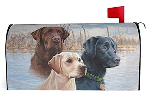 DZGLOBAL Lab Mailbox Cover Magnetic Dog Mailbox Wrap Labrador Post Letter Box Cover Home Garden Decor Standard Size 18 X 21