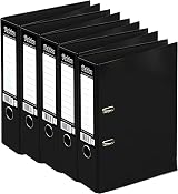ED Pukka A4 5 x 75mm 2-Ring Lever Arch File Black 75mm Spine