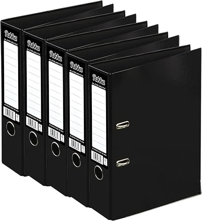 ED Pukka A4 5 x 75mm 2-Ring Lever Arch File Black 75mm Spine