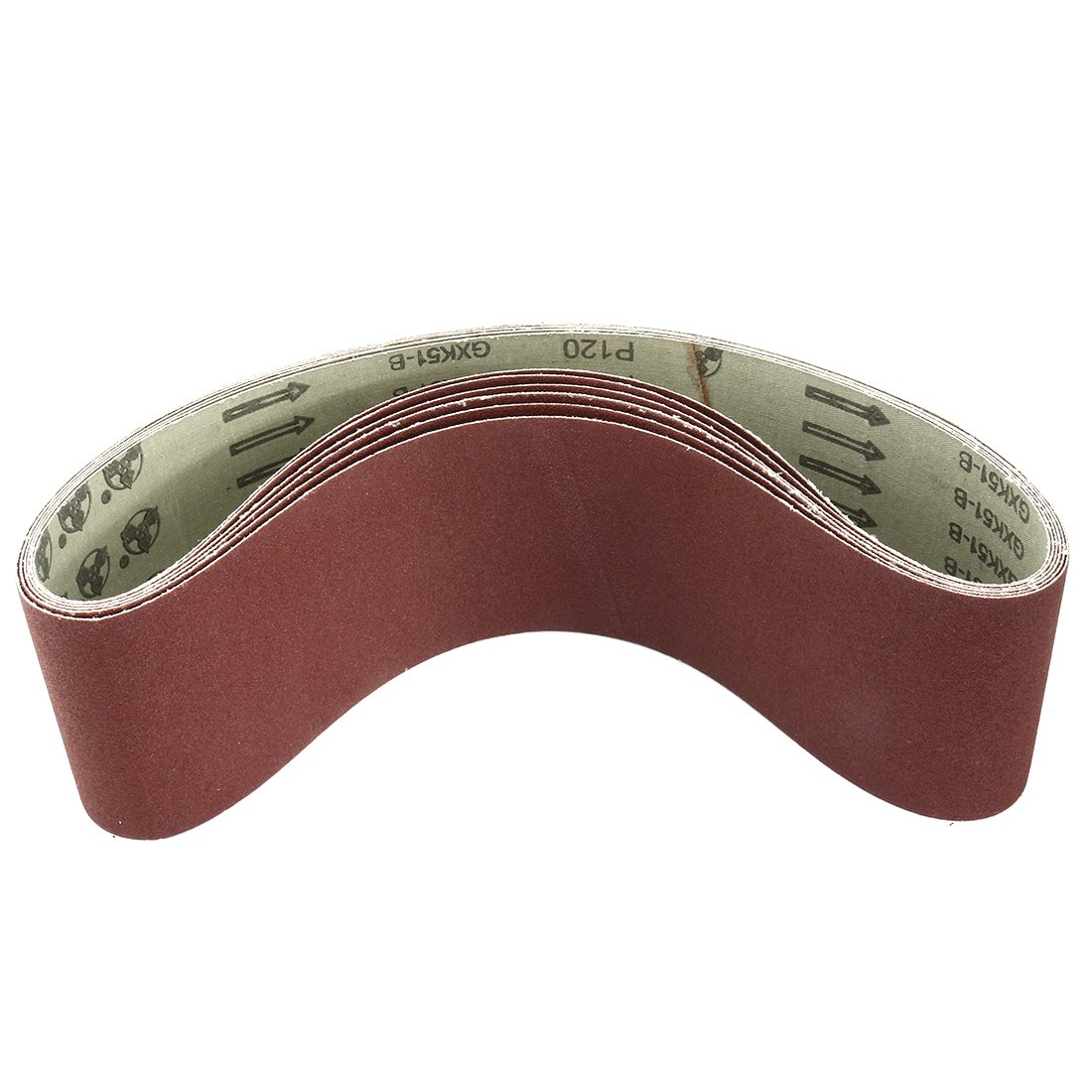 Sourcingmap 4-Inch x 36-Inch Aluminum Oxide Sanding Belt 120 Grits Sandpaper Lapped Joint for Belt Sander 6pcs