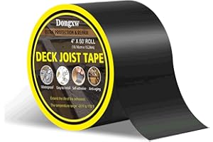 Dongxw Deck Joist Tape 4" X 50' Butyl Joist Tape for Decking Waterproof Flashing Tape for Protecting Joists Decks and Beams (2 Rolls)