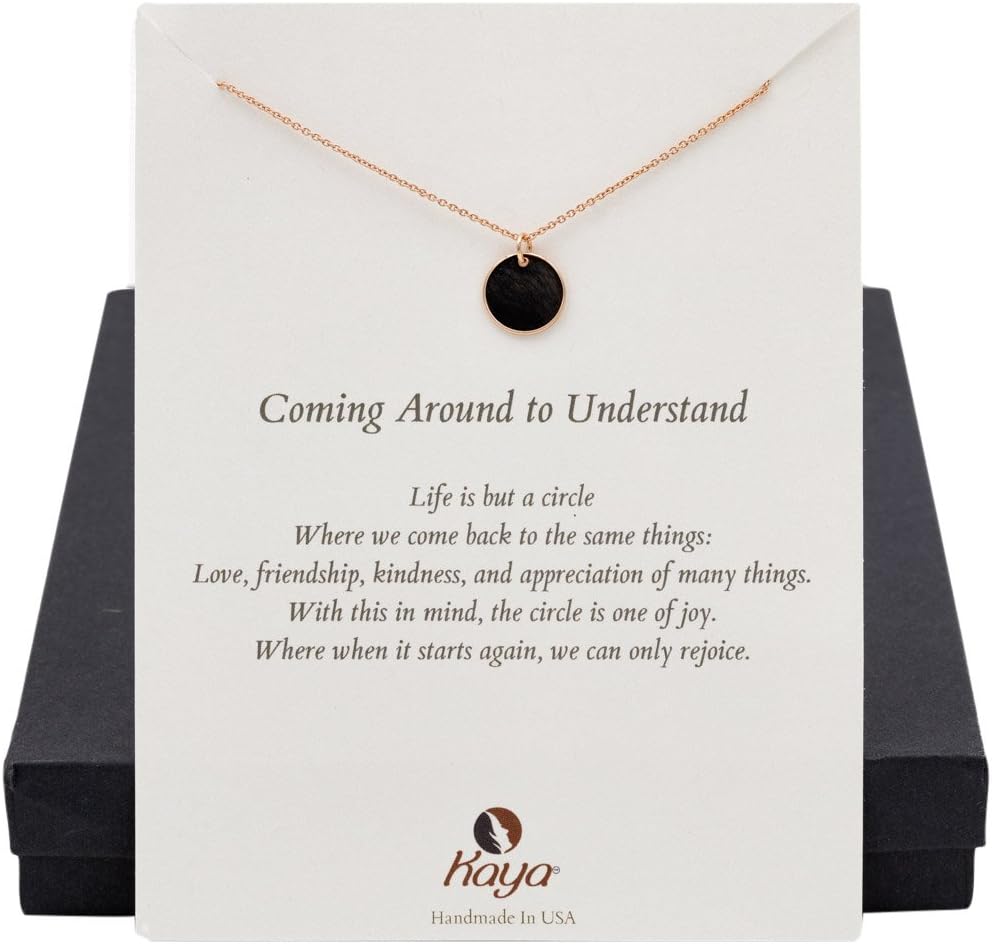 My Kaaya Circle of Life Rose Gold Jewelry Necklace for Loved One, 17.5 inches
