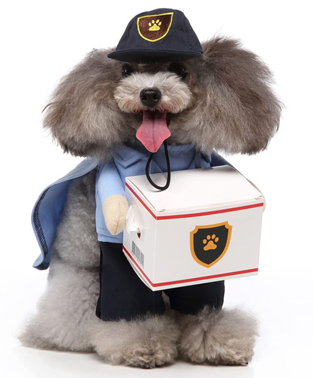 XIAOYU Pet Dog Cat Halloween Costume, Funny Halloween Christmas Party Clothing Clothing for Small Dogs Cat Cosplay, Postman Costume, S