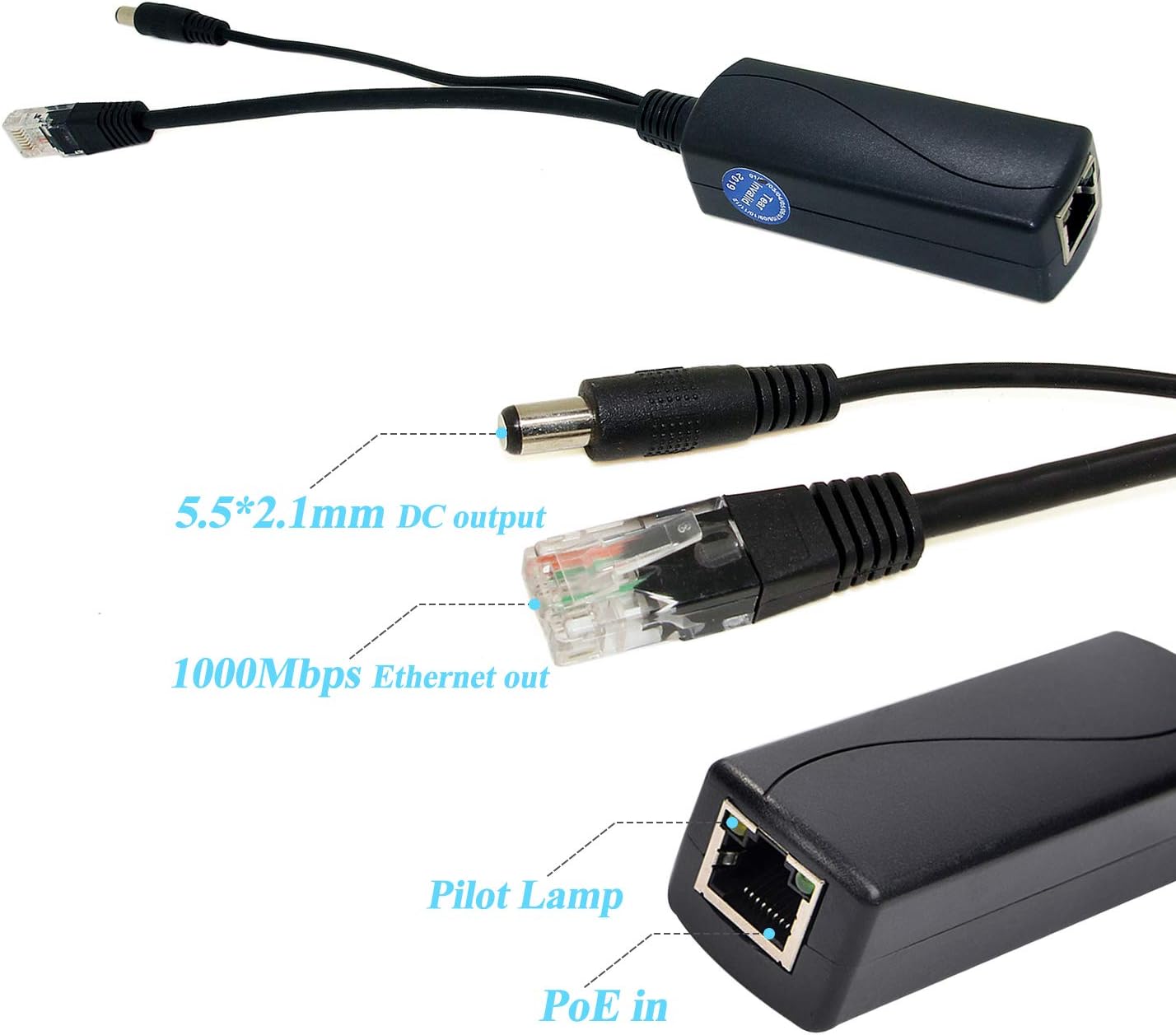 thumbnail image 2 of PoE Splitter 12V 1A Output With IEEE 802.3af/at Standard Compliant 10/100Mbps Power Over 2 of 13