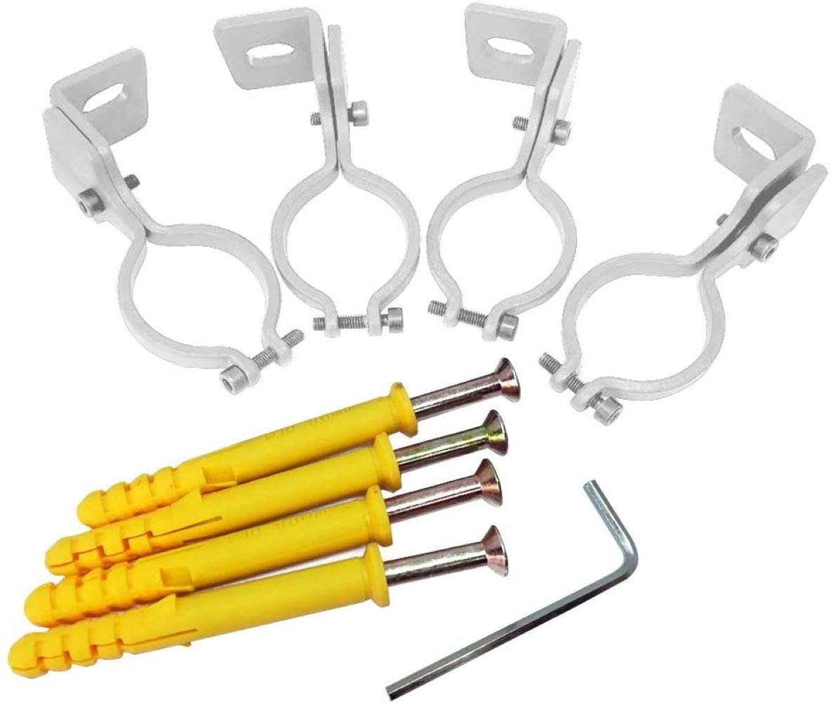 B&Z - Universal Vertical Designer Radiator Wall Mount Brackets with Free Fixing Kit” Patented Design - Convert & Flipable Supports Brackets (Double, White)