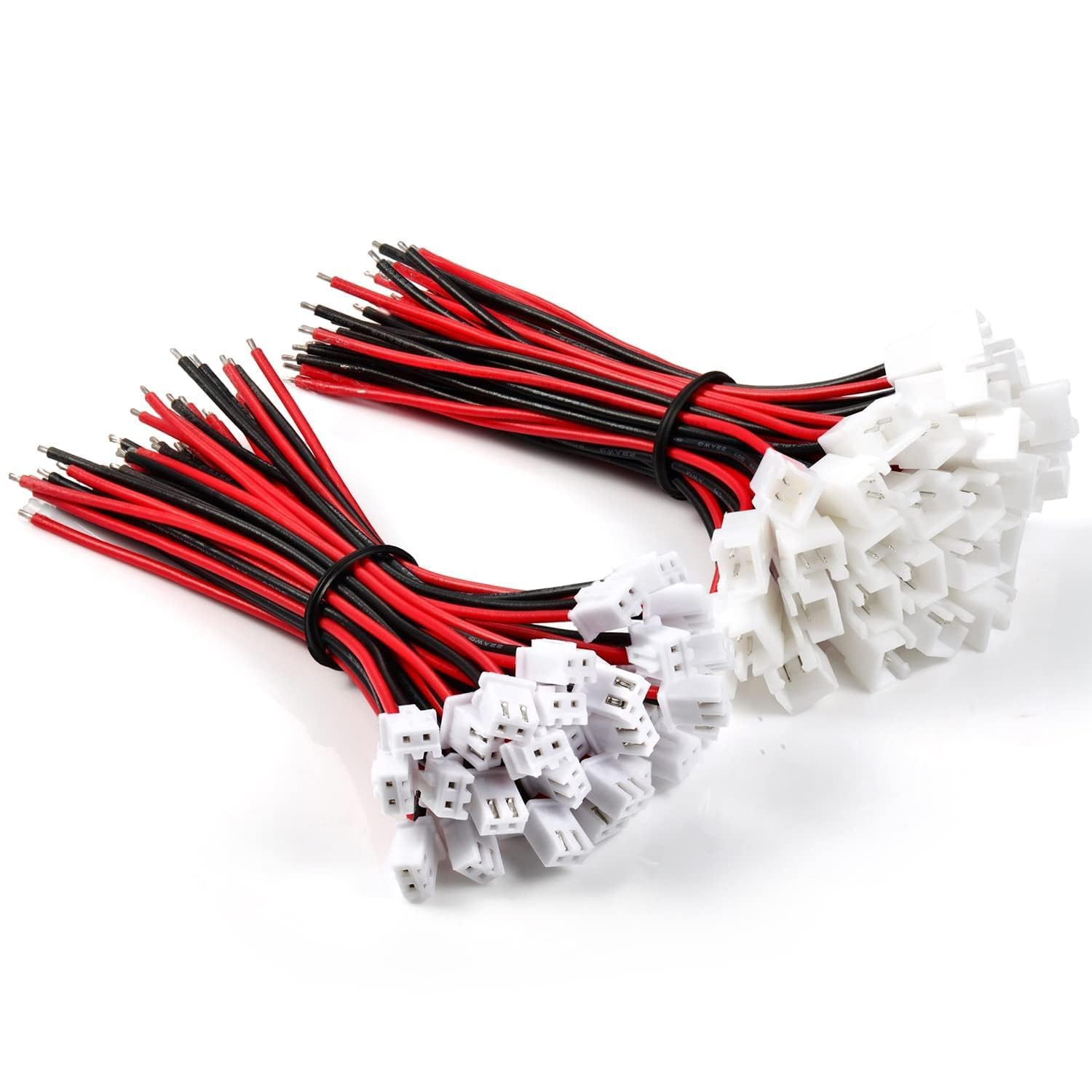 Photo 1 of 10 Pairs JST 2.0mm 2 Pin Micro Male Female Connector Plug, Micro Wire Connectors with Red Black 200mm Wire Cables