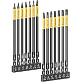 14PCS lmpact Long Torx Bit Set, 6-Inch T7-T40 Tamper Proof Star Bits Set | Magnetic S2 Steel Security Torx bits with 1/4-inch quick-release shanks for automotive, DIY, electronics, and woodworking