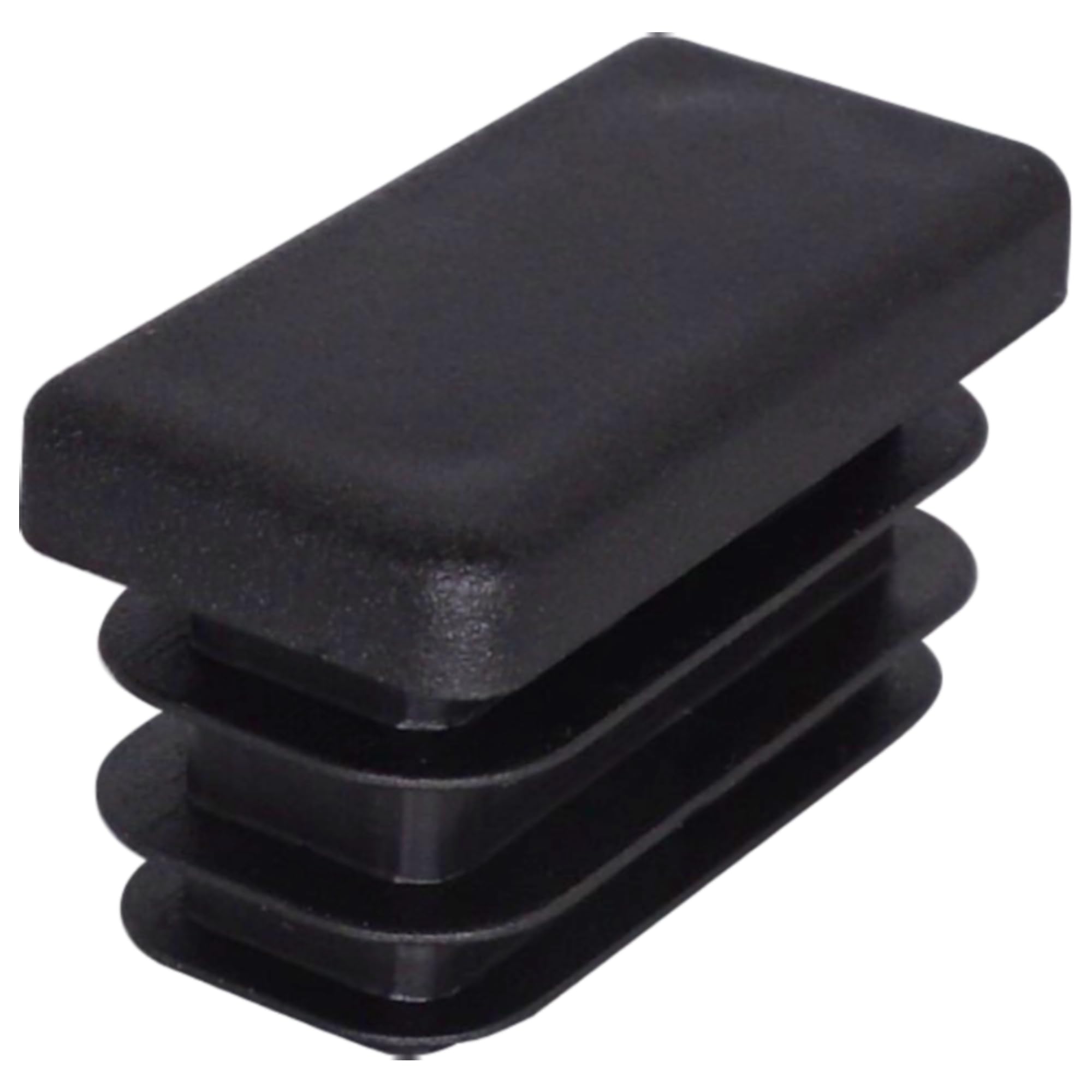 SKIR'CO (40 pcs) Rectangular Plastic Plugs 15 x 30 mm, Mat Tube End Caps, Rectangle Tube Inserts, Fence Post Plugs, Black RAL 9005