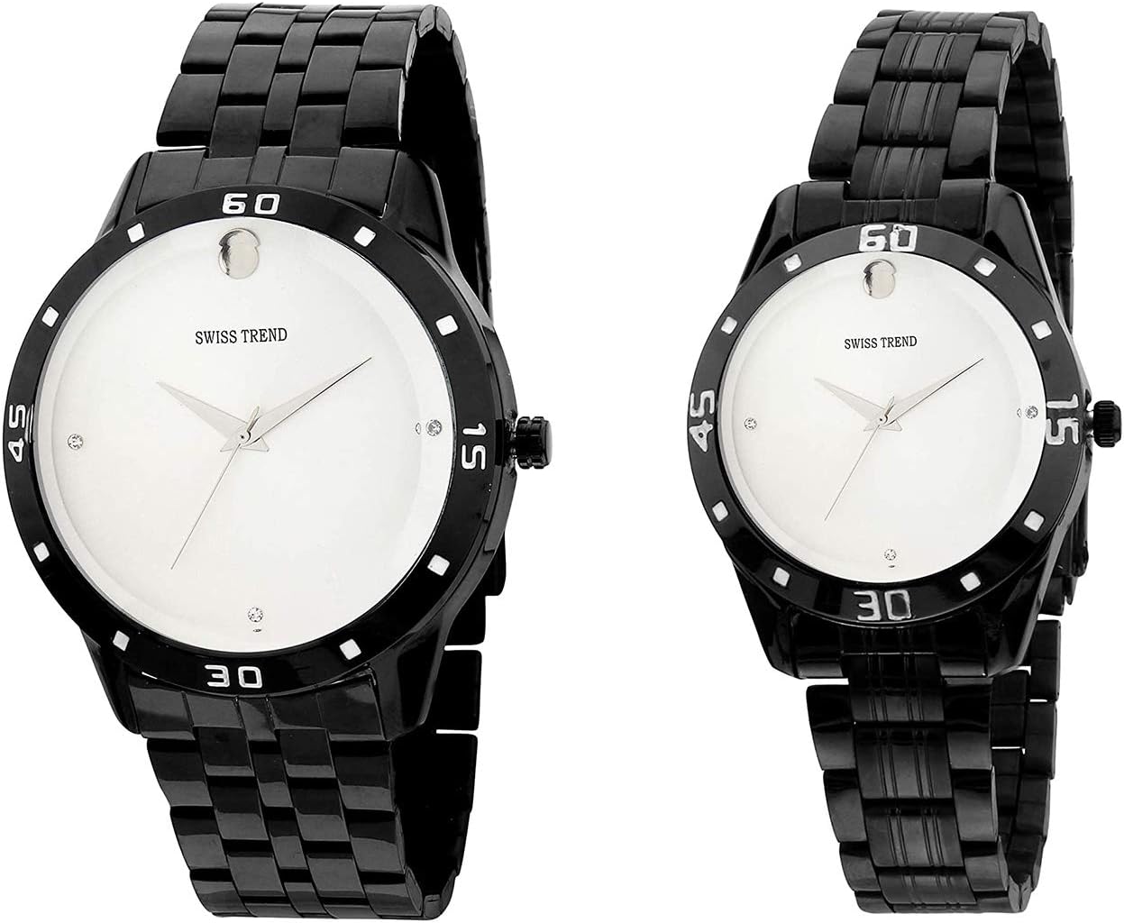 Swiss TrendWhite Dial Men's and Women's Couple Watch