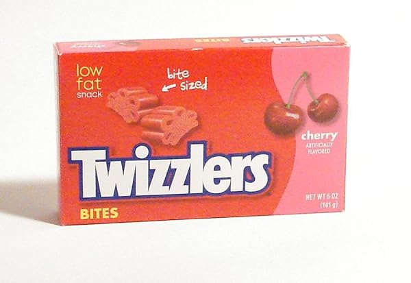 TWIZZLERS CHERRY FLAVOR CLASSIC BITES, 5-OUNCE BOXES(PACK OF 8)